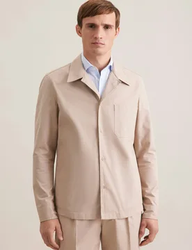 Regular Casual Hemd Uni Beige L - Seidensticker - FashionsVida