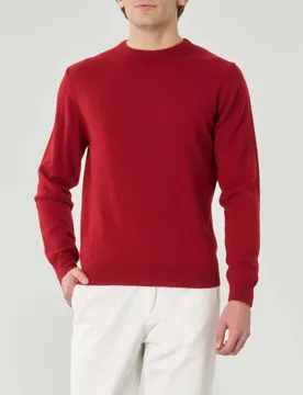 Maglia girocollo Pellizzari rossa in misto lana e cachemire finezza 12 - Rodolfo Pellizzari - FashionsVida