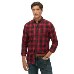 Camicia A Maniche Lunghe Vintage Check Hoxton Check Red XL