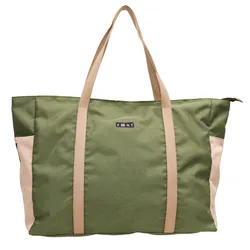 Zipped Shopping Bag - Sage Green