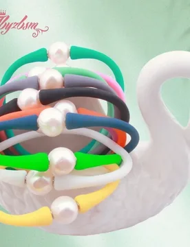Mm Round Elegant Freshwater Pearl Sport Casual Waterproof Silicone Bracelet XMAS Gift for Women Lover Bangle Bracelet 1 Pcs - Aliexpress - FashionsVida