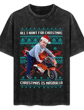 All i want for christmas is hasbulla funny christmas sweater T-Shirt Casual Trendy Short Sleeve T-Shirt - Aliexpress - FashionsVida