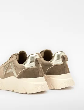 Zapatillas de plataforma de mujer con piel y maxi logo - Adolfo Dominguez - FashionsVida