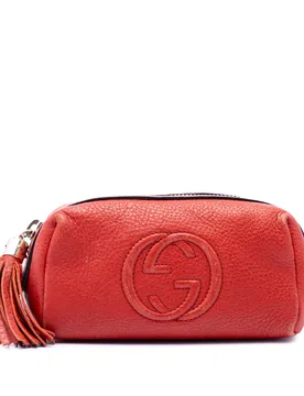 Pebbled Calfskin Soho Cosmetic Pouch - Gucci - FashionsVida