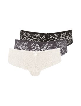 LASCANA Tanga crema / gris / negro