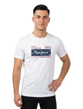 T-shirt à Manches Courtes Grayson White M - Pepe jeans - FashionsVida