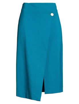 Falda midi Mujer Verde agua profundo 38 Mujer