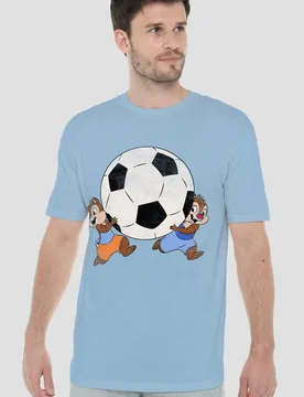 Chip N Dale Football T-Shirt, Light Blue - Light Blue - Size: M - Disney - FashionsVida