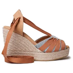 Sandali Con Zeppa In Esparto Pals-cc Denim / Leather EU 37