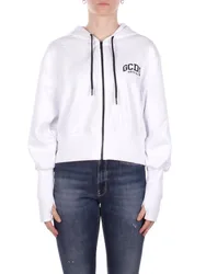 Donna felpa c1weqe122f004 100b logo lounge hoodie zip white black