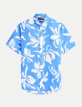 Leinenhemd im Hawaii-Look Blau M - Tommy hilfiger - FashionsVida