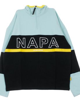 Felpa Collo Alto Uomo B-anzere Zip Sweat Light Blue/black