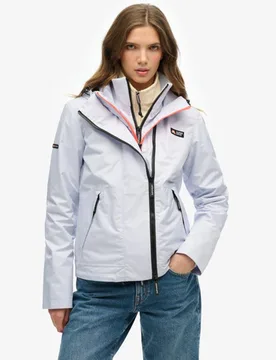 Superdry Damen Mountain Windbreaker Jacke mit Kapuze Lila - Größe: 40 - 119.99 - FashionsVida