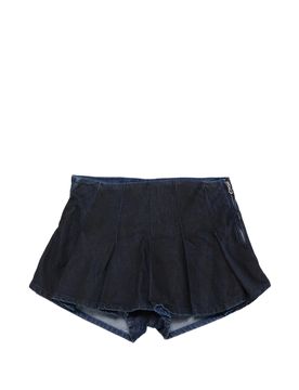 Side Zip Mini Pleated Skirt with Back Pockets