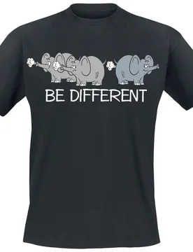 T-Shirt - Be Different - M bis 4XL - für Männer - Größe L - schwarz - Männer - male - Tierisch - FashionsVida