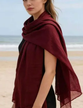 Pañuelo de gasa de Bali de unicolor, ligero y casual de poliéster. Pañuelo de gasa de Bali fino para verano, playa y fotografía de vacaciones - Shein - FashionsVida