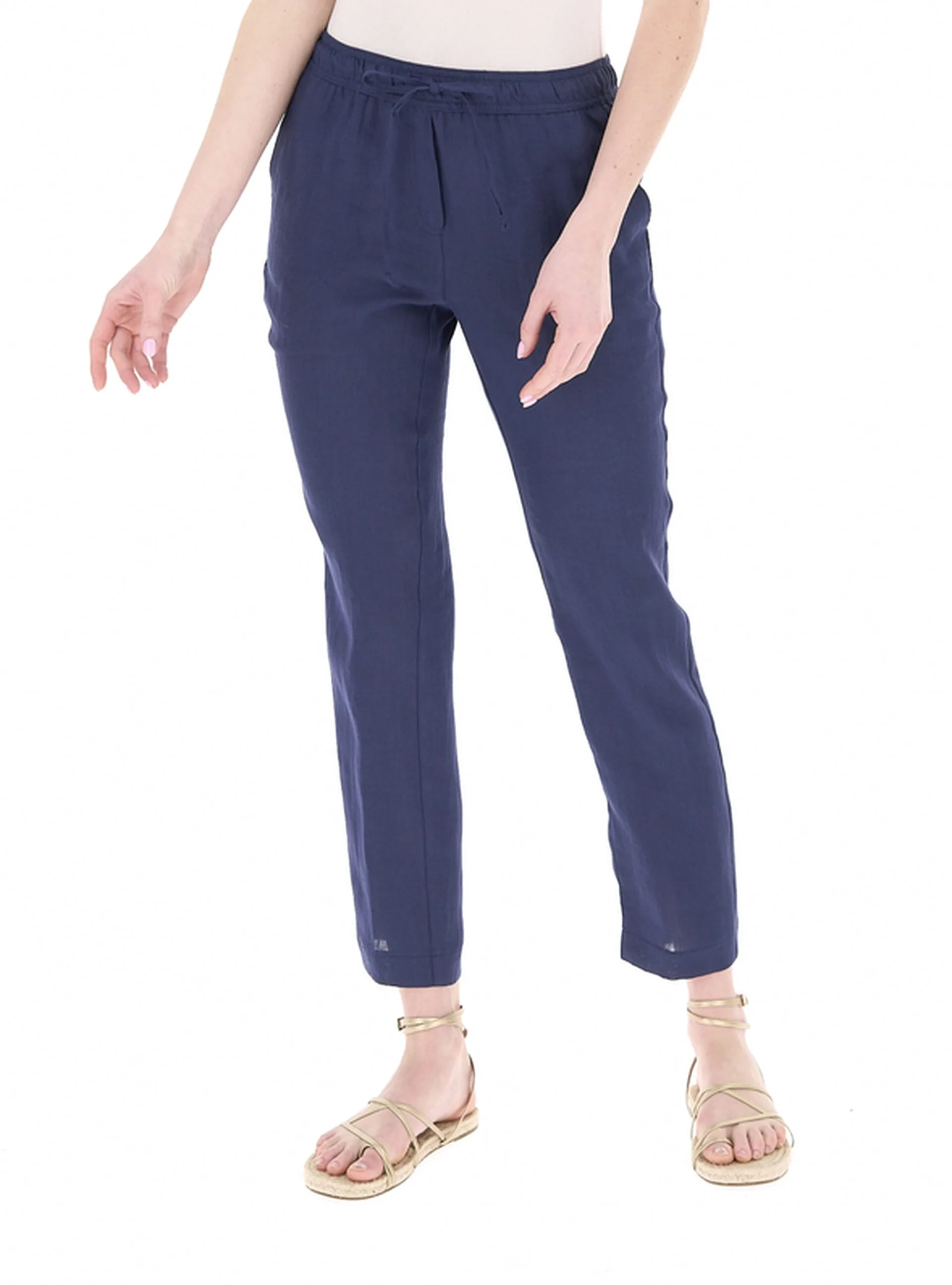 Pantalone in lino BLU NAVY 48 - 2 LINKS - FashionsVida