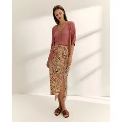 Paz Torras - Falda midi estampada