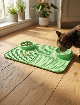 Tappetino che rallenta l'alimentazione per cani - verde chiaro