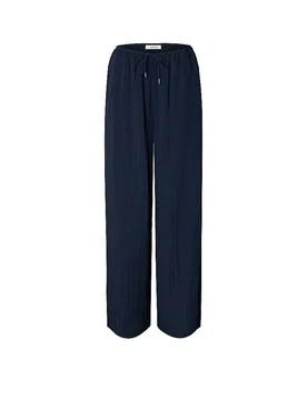 Pantalon Marlene SLFIONA bleu marine 34 - Selected Femme - FashionsVida