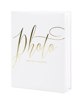 Fotoalbum Weiß + Gold 22 Seiten Hochzeit 20 x 24,5 cm