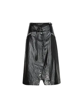 Midi gonna in similpelle nero 40 - Phillip Lim - FashionsVida