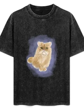 Cute Persian Cat Ginger T-Shirt Basic Casual Short Sleeve Cotton Shirt - Aliexpress - FashionsVida