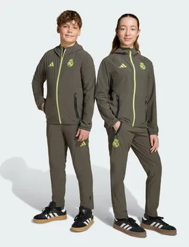 Pantaloni Tiro25 Competition Vis Tech Travel Real Madrid 9-10A Utility Grey / Semi Frozen Yellow - Adidas - FashionsVida