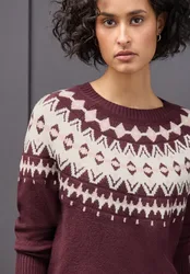 Pullover im Norweger-Look female Rot