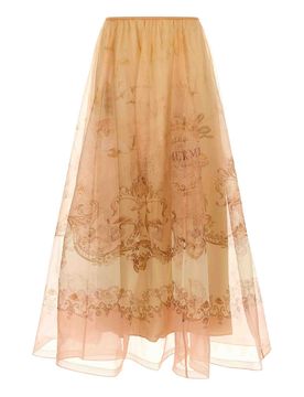 Gonna lunga in organza ipnotica