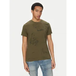 T-Shirt Wash D25973-C338 H343 Grün Regular Fit S male