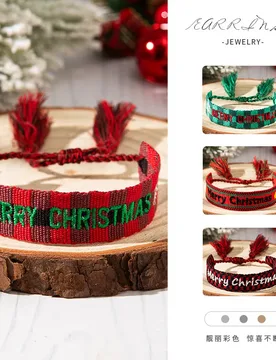 Christmas Red and Green Fabric Tassel Bracelet for Women Hand Woven Embroidery Bracelet Wrist Strap - Aliexpress - FashionsVida