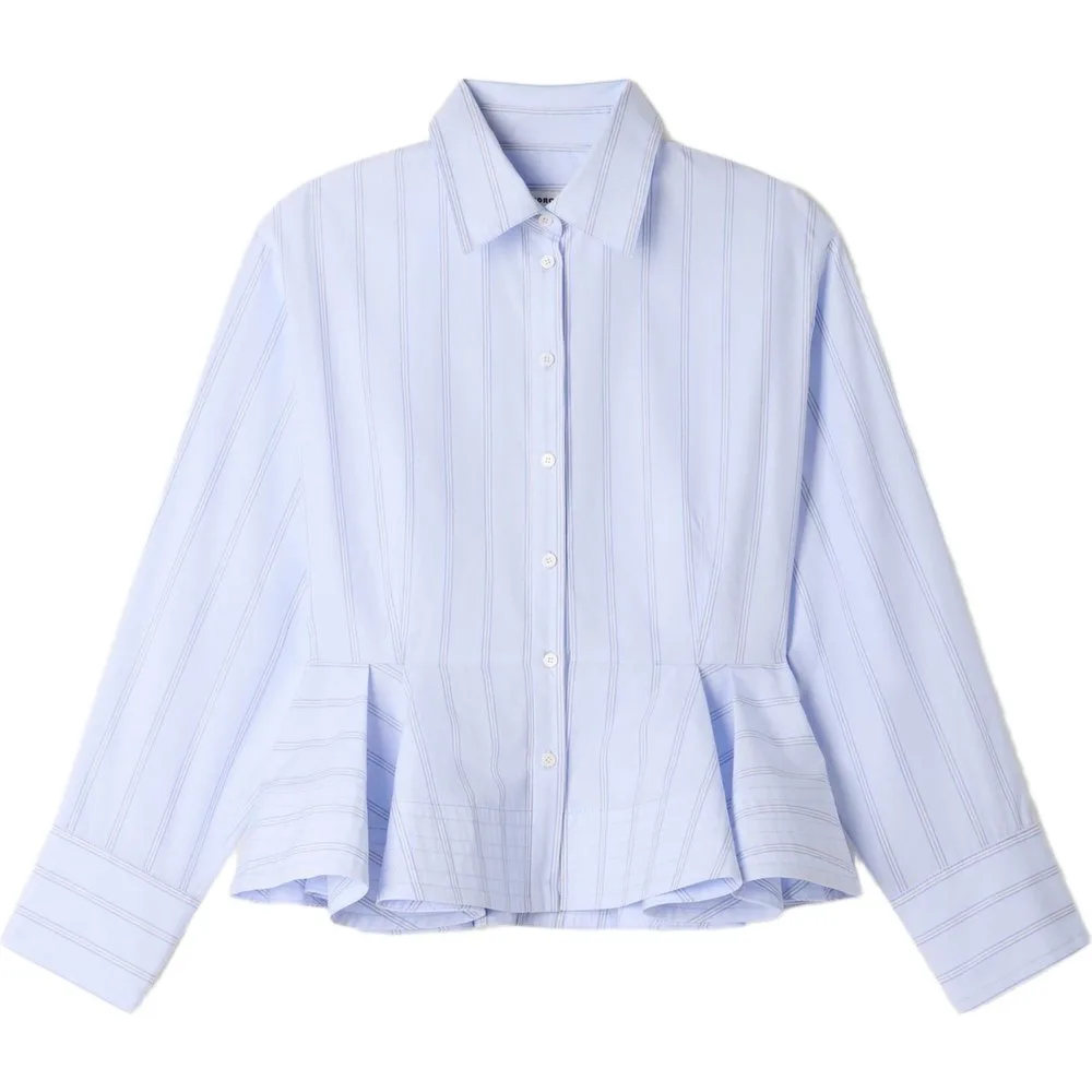 Camisa de mujer peplum a rayas entallada 100% algodón - sandro - FashionsVida