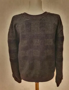 Grey Double Layer Wool Blend Check Jumper - Wooyoungmi - FashionsVida