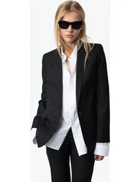 Zadig & Voltaire - Blazer de mujer recto plumetti con strass - Zadig & Voltaire - FashionsVida