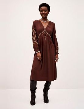 Para mujer. 1H25TANY Vestido Midi Tany (34), Casual, Viscosa, Manga larga