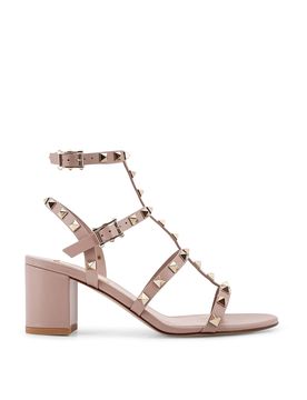 Sandali Con Tacco Rockstud In Pelle