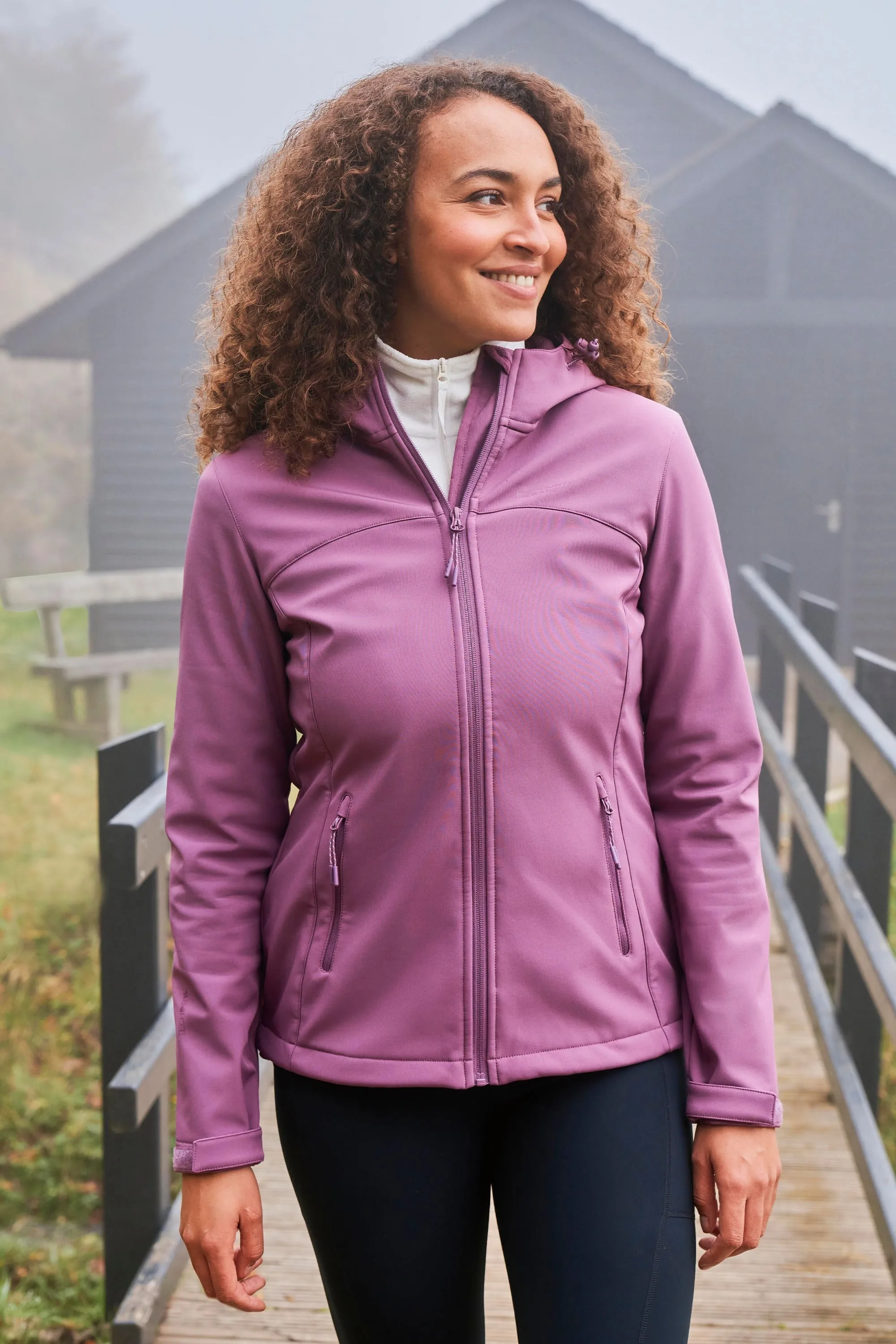 Exodus Womens Water Resistant Softshell Jacket - Purple - Purple - Size: 6 - Mountain Warehouse - FashionsVida