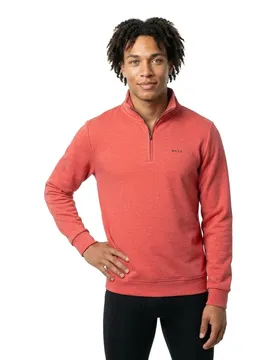 Felpa Con Mezza Zip 26an301 Red Tide Melange 3XL