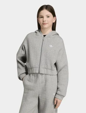 Womens HOODIE LOOSE PADDED RIB ZIP - Grigio, grigio grigio Bambino taglia 14-15Y - Adidas - FashionsVida