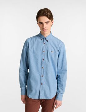 Harmont&blaine camicia in denim uomo sky