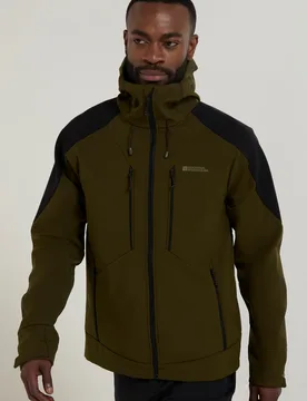 Radius' Mens Softshell Jacket With Chin Guard Water Resistant Coat Khaki - Size 2xl - Mountain Warehouse - FashionsVida