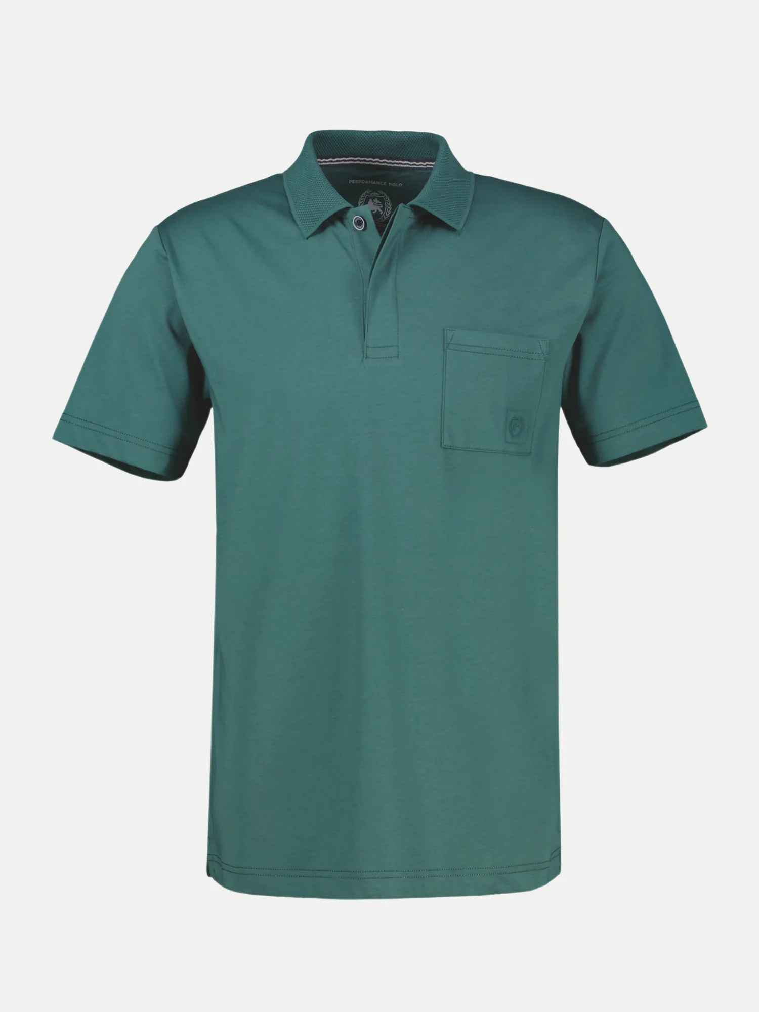 Poloshirt mit Flachstrickkragen Grün L - Lerros - FashionsVida