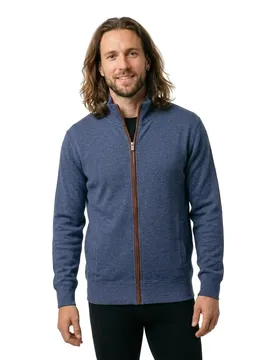 Sweat-shirt à Zip 2028042 Dark Jeansblue Melange XL