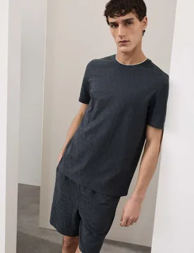 Cotton Rich Textured Loungewear Top Charcoal male - Autograph - FashionsVida