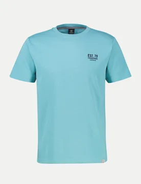 T-Shirt mit Schriftzug Blau L - Lerros - FashionsVida