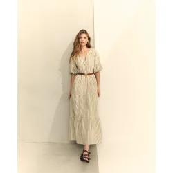 Vestido midi de rayas