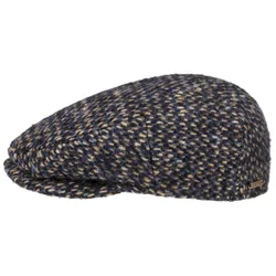 Kent Tuckmill Wool Flat Cap by - blue-beige - Size: 58 cm