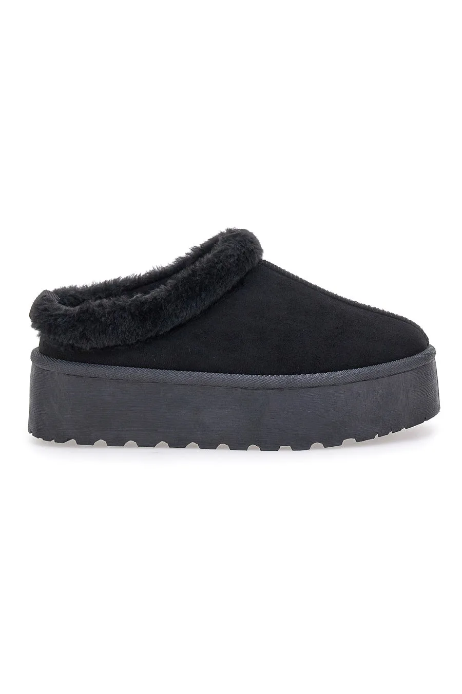 Pantofole Sabot nere con pelo con platform PK1913A 39 - PITTARELLO LOVE - FashionsVida
