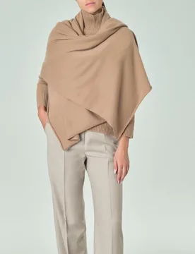 Sciarpa color cammello in puro cashmere - Cachemire Line - FashionsVida